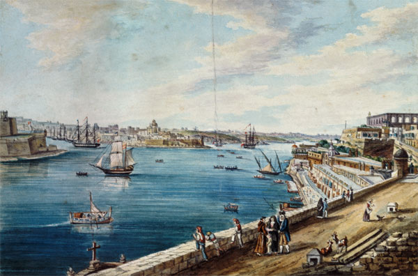 The Grand Harbour, Valletta, Malta von Charles Frederick de Brocktorff