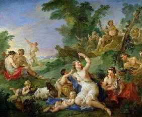 The Triumph of Bacchus (oil on canvas) 1851