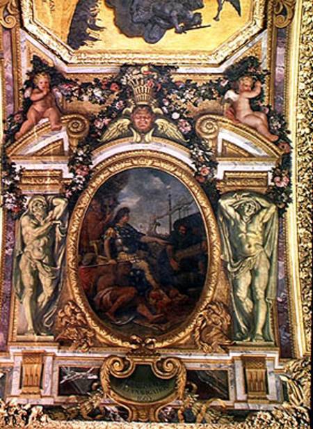 Re-establishment of Navigation Rights in 1663, Ceiling Painting from the Galerie des Glaces von Charles Le Brun