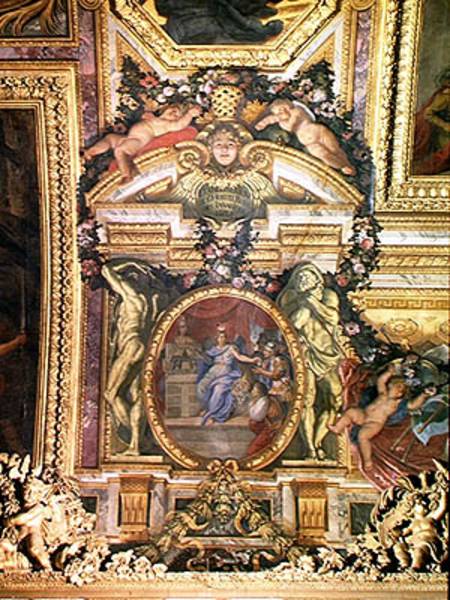 The Foundation of the Hotel Royal des Invalides in 1674, Ceiling Painting from the Galerie des Glace von Charles Le Brun