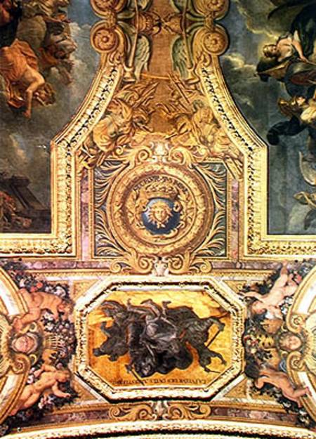 The Ending of the Mania for Duels in 1662, Ceiling Painting from the Galerie des Glaces von Charles Le Brun