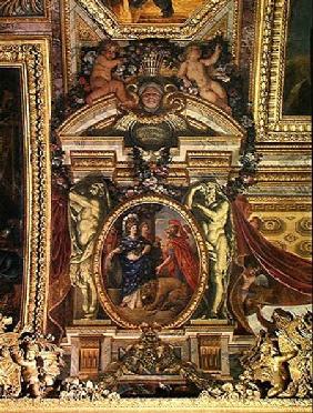 Spain Recognising the Pre-Eminence of France in 1662, Ceiling Painting from the Galerie des Glaces