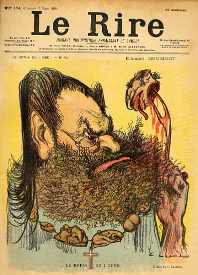 Caricature of Edouard Drumont, from the front cover of ''Le Rire'', 5th March 1898 von Charles Leandre