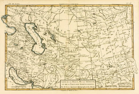 Persia, Georgia and Independant Tartary, from 'Atlas de Toutes les Parties Connues du Globe Terrestr von Charles Marie Rigobert Bonne