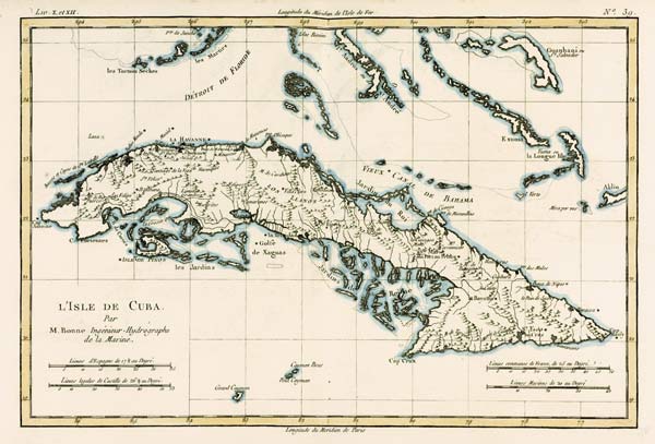 Cuba, from 'Atlas de Toutes les Parties Connues du Globe Terrestre' by Guillaume Raynal (1713-96) pu von Charles Marie Rigobert Bonne
