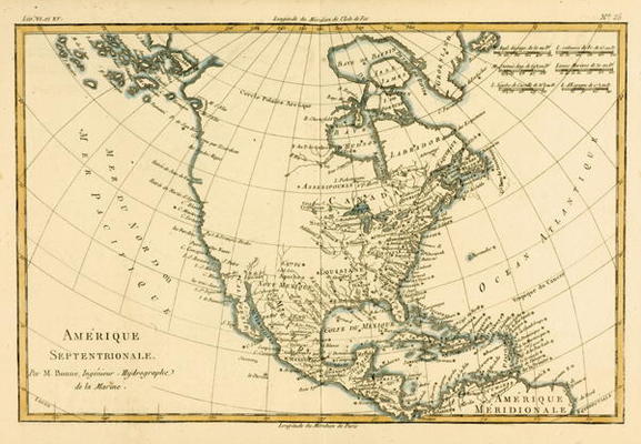 North America, from 'Atlas de Toutes les Parties Connues du Globe Terrestre' by Guillaume Raynal (17 von Charles Marie Rigobert Bonne