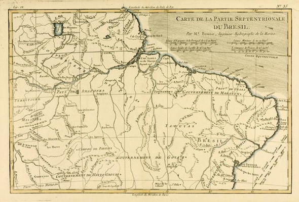 Northern Brazil, from 'Atlas de Toutes les Parties Connues du Globe Terrestre' by Guillaume Raynal ( von Charles Marie Rigobert Bonne