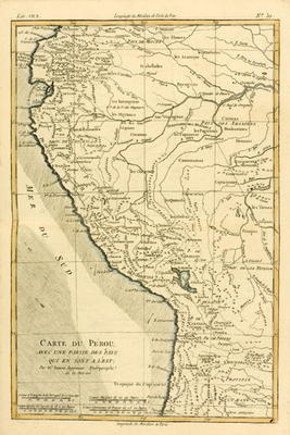 Peru, from 'Atlas de Toutes les Parties Connues du Globe Terrestre' by Guillaume Raynal (1713-96) pu von Charles Marie Rigobert Bonne