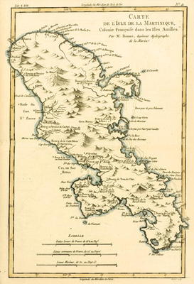 The Island of Martinique, from 'Atlas de Toutes les Parties Connues du Globe Terrestre' by Guillaume von Charles Marie Rigobert Bonne