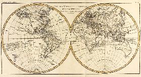Map of the World in two Hemispheres, from 'Atlas de Toutes les Parties Connues du Globe Terrestre' b 1874