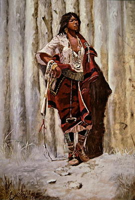 Indian Maid at the Stockade (oil on canvas) von Charles Marion Russell