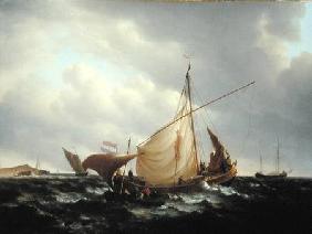 Dutch Boat Putting to Sea 1801