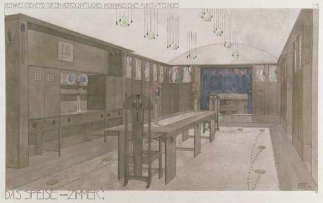 Design for a Dining Room, 1901 (colour litho) von Charles Rennie Mackintosh