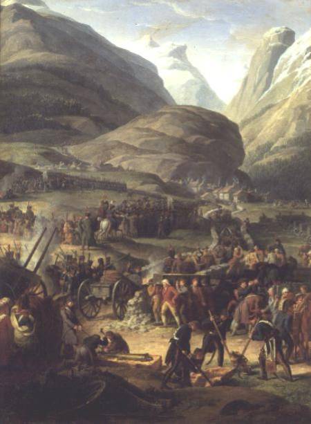 The French Army Travelling over the St. Bernard Pass at Bourg St. Pierre, 20th May 1800 von Charles Thevenin