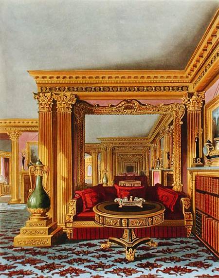 The Alcove in the Golden Drawing Room, Carlton House, from 'The History of the Royal Residences', en von Charles Wild