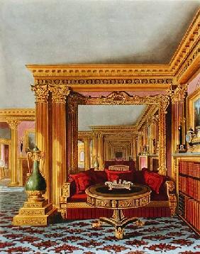 The Alcove in the Golden Drawing Room, Carlton House, from 'The History of the Royal Residences', en 1819
