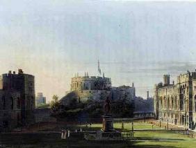The Upper Ward, Windsor Castle, from 'Royal Residences', engraved by Thomas Sutherland (b.1785), pub 1819