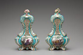 Pair of Triangular Pot-pourri Vases 1761