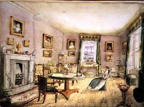 The Drawing Room, East Wood, Hay, f54 from an Album of Interiors 1843  on