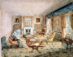 The Drawing Room, White Barnes, f.55 from an 'Album of Interiors' 1843  on