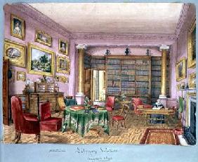 Library, Vinters, f.16 from an 'Album of Interiors' 1843  on