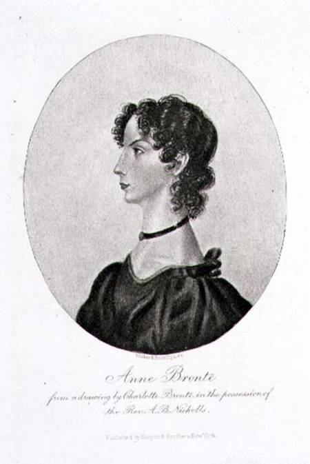 Portrait of Anne Bronte (1820-49) from a drawing in the possession of the Rev. A. B. Nicholls, engra von Charlotte Bronte