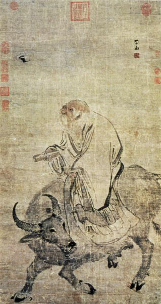 Lao-tzu (c.604-531 BC) riding his ox von Chinese