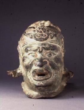 Head of a guardian figure, from the entrance of a tomb or temple, possibly a dvarapala, from the ent Ming Dynas