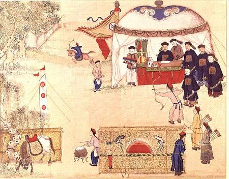 An archery contest, late 18th century von Chinese School