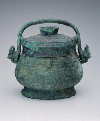 Covered vessel, Shang Dynasty, 17th-11th BC (bronze) von Chinese School