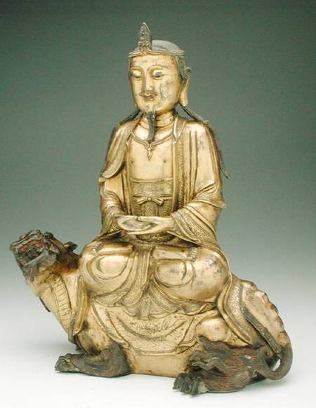 Figure of a Bodhisattva seated on a kylin, Yuan or early Ming dynasty von Chinese School