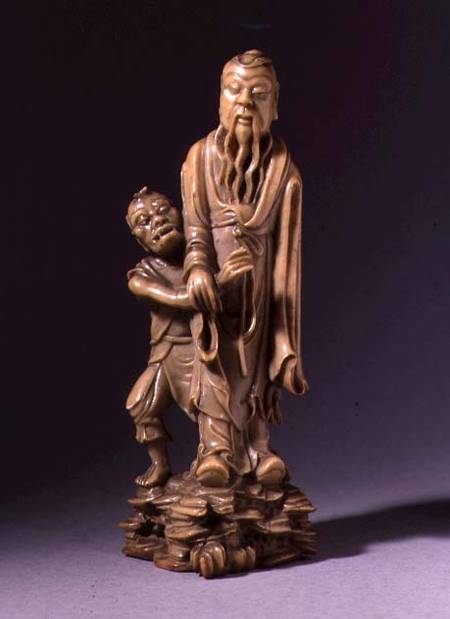 Figure of Zhong Kui, supported by a demon servant, Qing dynasty von Chinese School