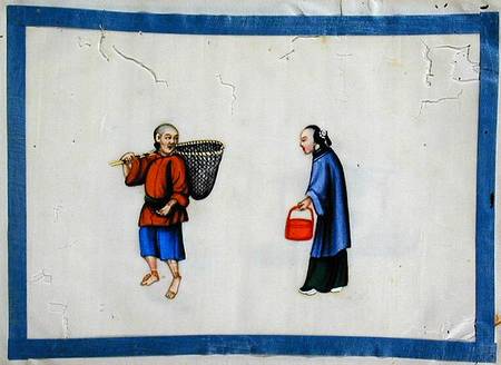 Noblewoman and a peasant fisherman von Chinese School