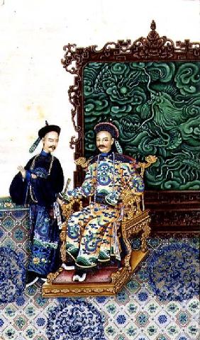 Emperor Seated with a Man