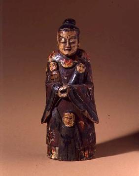Figure of Song Niang-Niang, with three children, Fujian, Qing dynasty 19th centu