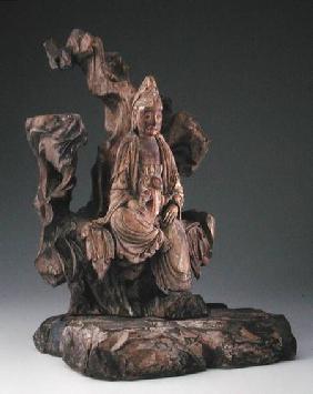 Guanyin and Child Seated Among Rocks, Yuan or early Ming dynasty 14th-15th
