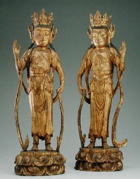 Pair of bodhisattvas, Yuan dynasty Yuan dynas