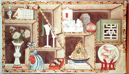 Trompe l'Oeil of Chinese Objects von Chinese School