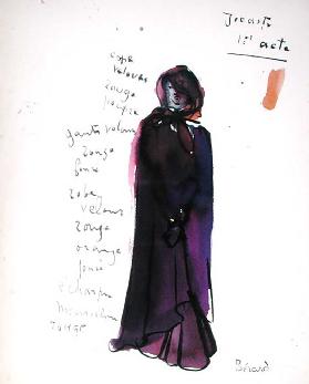Kostümentwürfe für La Machine Infernale von Jean Cocteau (1889-1963), produziert von Louis Jouvet (1 1934
