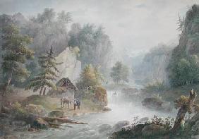 Mountainous Landscape with a Torrent 1825  on