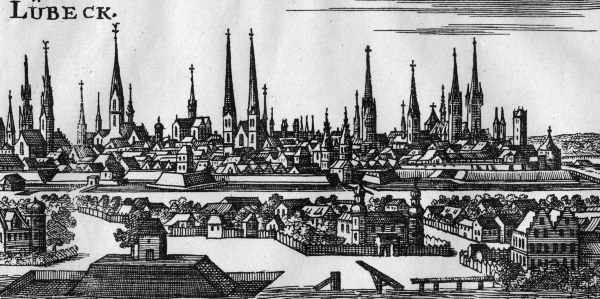 Ansicht der Stadt Lübeck von Christian Riegel