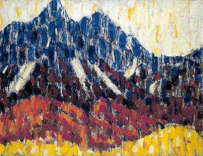 Gebirge mit Lärchenwald 1912
