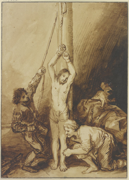 Christus an der Martersäule, in der Manier Rembrandts von Christian Wilhelm Ernst Dietrich