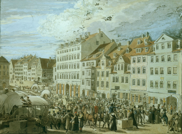 Leipzig, Messeszene 1822 von Christian Gottfried Heinrich Geißler