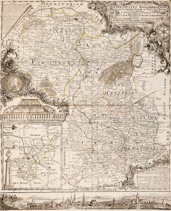 Landkarte Bistum Osnabrück 1778 von Christian Ludolph Reinhold