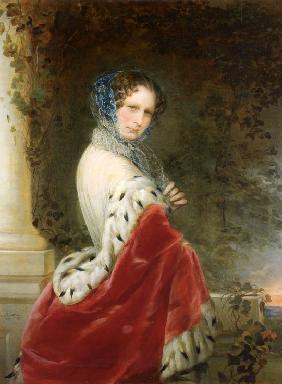Porträt der Kaiserin Alexandra Fjodorowna (Charlotte von Preußen), Frau des Kaisers Nikolaus I. (179 1852