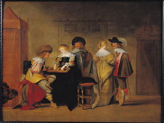 Backgammon Players (oil on panel) von Christoffel Jacobsz van der Lamen
