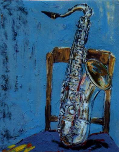 Saxophon mit Stuhl II von Christoph Menschel