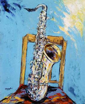 Saxophon mit Stuhl 1999-2000