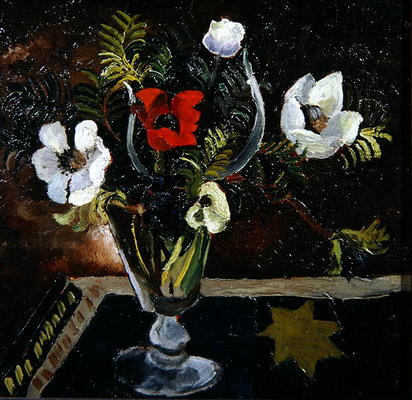 Anemones in a Glass (oil on canvas) von Christopher Wood